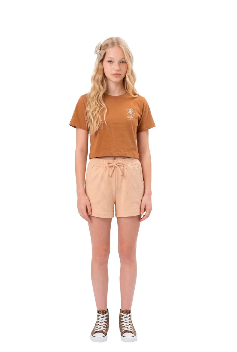 Cropped malha premium e bermuda canelada