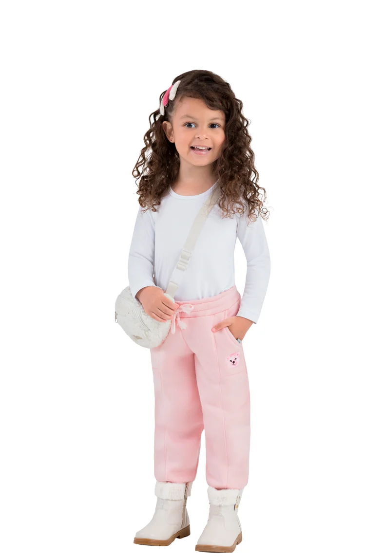 Blusinha confort e calça moletom bordada